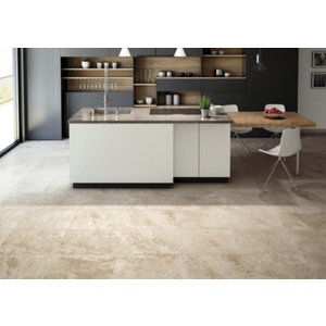 Carrelage de sol intérieur "Fontainebleau" beige - l. 40 x L. 60 cm