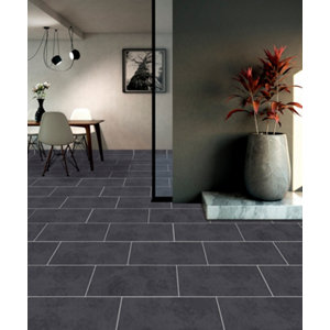 Carrelage grès cérame émaillé "Montceau" anthracite 30 X 60,3 cm