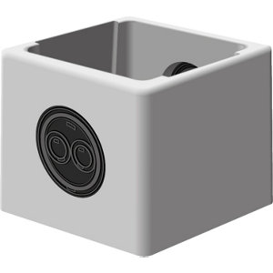 Regard béton avec opercules noires 220 x 220 mm