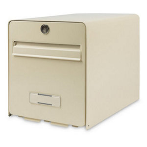 Boîte aux lettres murale en acier beige 1 porte 31x28x37 cm