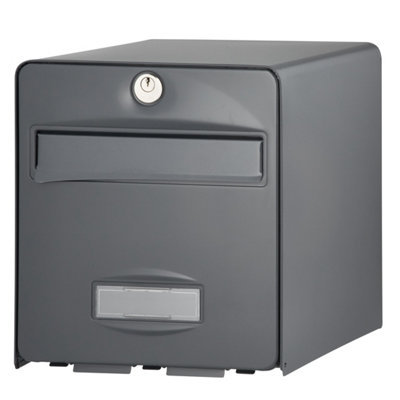 Boîte Aux Lettres 1 Porte Acier Galvanisé Gris H.31 Cm, L.28 Cm, P.36,5 Cm