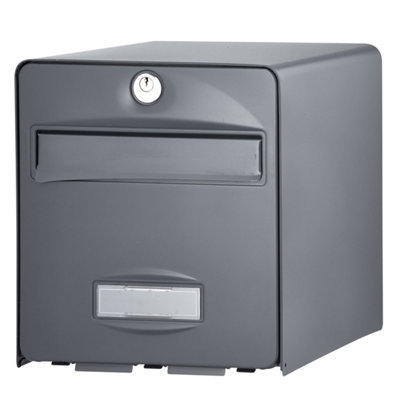 Boîte Aux Lettres Double Porte Acier Galvanisé Anthracite 31x28x37 Cm