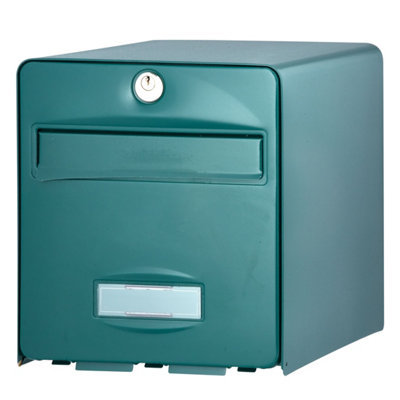 Boîte Aux Lettres Balthazar 2 Portes Verte En Acier Galvanisé 31x28x36,5 Cm