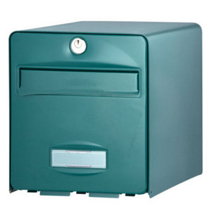 Boîte aux lettres BALTHAZAR 2 portes verte en acier galvanisé 31x28x36,5 cm