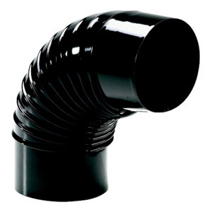 Coude à 90 degrés émaillé - Noir - Ø 125 mm