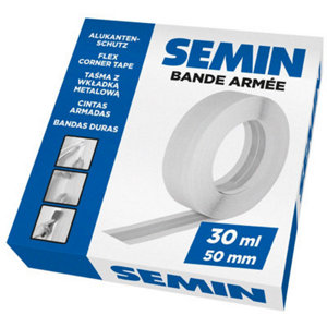 Bande armée 30 m blanche pour angles plaques de plâtre 50 mm