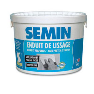 Enduit de lissage pâte prêt à l'emploi ultra blanc 4 kg