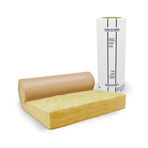Laine de verre 200mm Comble perdu 40 R:5 - 5,4m x 1,2m - Rouleau kraft