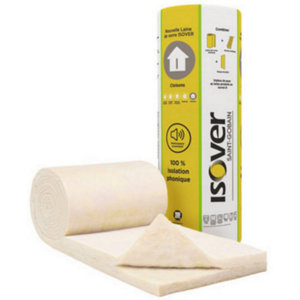 Laine de verre 70mm Cloison 40 R:1,75 - 5m x 0,6m - Rouleau nu