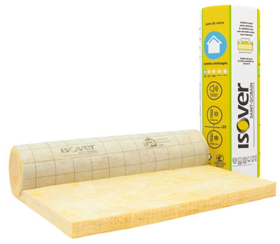 Rouleau laine de verre Isover Isoconfort 1 2 x 10 ép.60 mm R. 1 17m²KW vendu au rouleau - vue 2