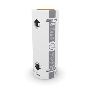 Rouleau laine de verre semi-rigide 120 mm murs kraft - 5,4 x 1,2 m