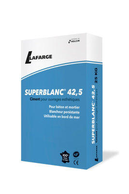 Ciment pour ouvrages esthétiques Superblanc 42 5 N 25kg Lafarge - vue 1