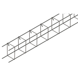 Chaînage carré pour solidarisation des murs et planchers, fondations L. 6 m, section 10 x 10 cm