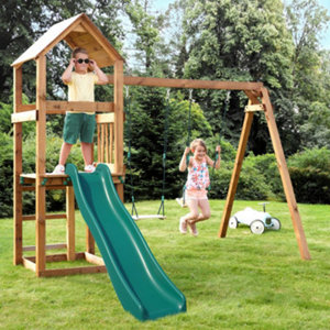 Aire de jeux en bois "NOUMEA" - L. 273 x l. 313 x H. 236 cm