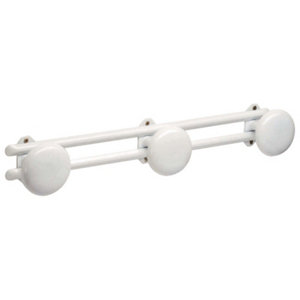 Porte-manteaux blanc 3 têtes en tôle d'acier