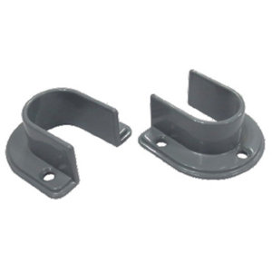 2 Supports penderie mur rond 18 mm gris