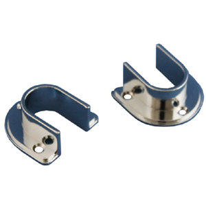 2 Supports penderie mur rond 18 mm chrome