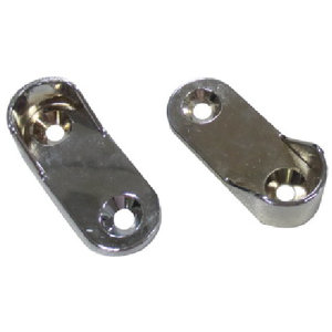 2 Supports penderie mur ovale 30 x 15 mm chrome
