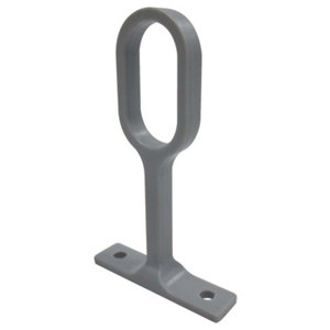 Support fixe pour barre de penderie ovale en gris - 30 x 15 mm