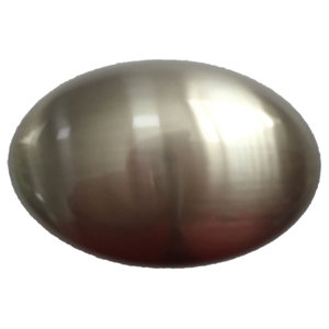 Bouton ovale en zamak nickelé 32 mm