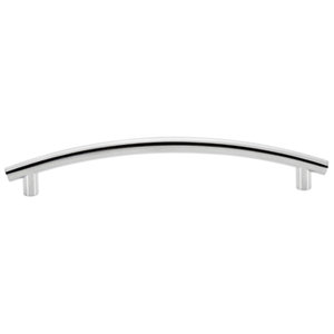 Poignée bombée en acier chromé entraxe 128 mm