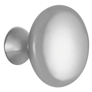 Bouton rond en acier chromé