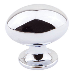 Bouton ovale en acier chromé