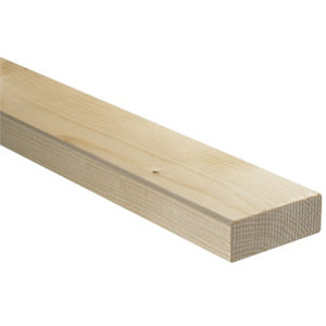 Traverse en bois d'épicéa séché, section 55x25 mm L. 2,50 m.