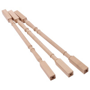 Balustre tournée en hêtre H. 90 cm x 40 x 40 mm