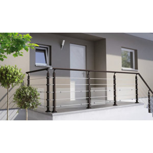 Poteau de fixation pour balustre aluminium noir sablé