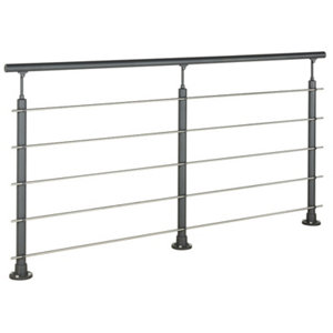 Poteau de fixation à plat aluminium gris Ø 45 mm