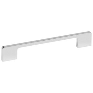 Poignée fine de couleur chrome brillant l. 200 mm P. 8 mm H. 32 mm