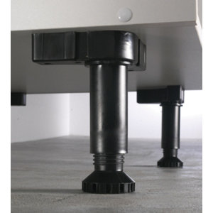 Lot de 2 pieds chromés - H. 150 à 165 mm