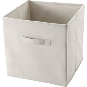 Boite de rangement beige H. 29 x L. 29 x P. 29,5 cm