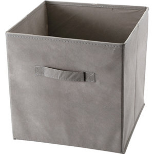 Boite de rangement grise H.29 x L. 29 x P. 29,5 cm