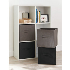 Boite de rangement noire H. 29 x L. 29 x P. 29,5 cm