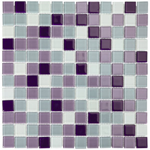Mosaïque mix blanc/violet - l. 30 x L. 30 cm