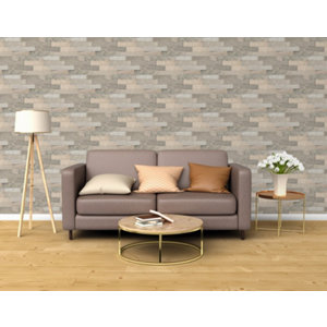 Pierre de parement naturelle "Pinky Stone" gris beige 10 x 36 cm Ép. 8 mm à 13 mm