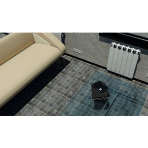 Mosaïque pierre naturelle marbre "King blue" gris anthracite - l. 30 x L. 30 cm - Carreaux 4,8 x 4,8 cm