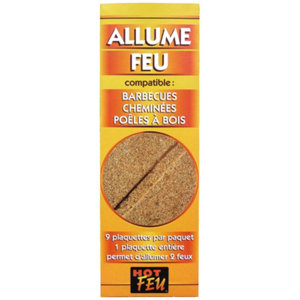 Allume feux, 9 plaquettes sécables solides, 0,38 kg