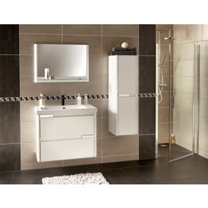 Plan de toilette vasque SALSA, en résine L. 80 x l. 45,9 x H. 17 cm