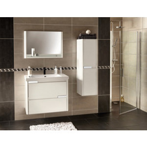 Miroir Salsa laqué blanc brillant L. 80 x H. 55 x P. 13,2 cm