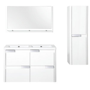 Caisson Salsa laqué blanc brillant l. 100 x H. 62 x P. 45 cm