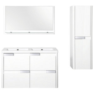 Miroir Salsa laqué blanc brillant L. 100 cm x H. 55 x P. 13,2