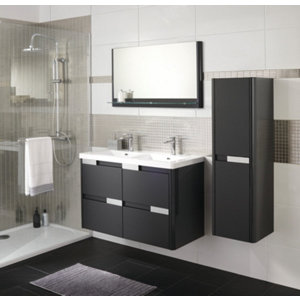 Miroir Salsa laqué gris brillant l. 100 X H. 55 X P. 13,2 cm