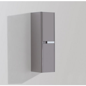 Colonne "Salsa" taupe laquée brillante (long. 35 x haut. 115 x prof. 33 cm)