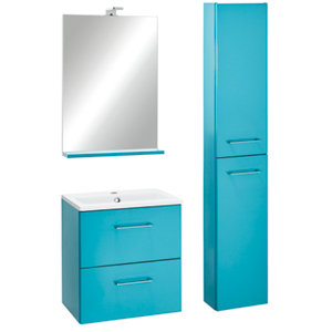 Colonne Slim turquoise laquée brillante - L. 30 X H. 160 X P. 15 cm
