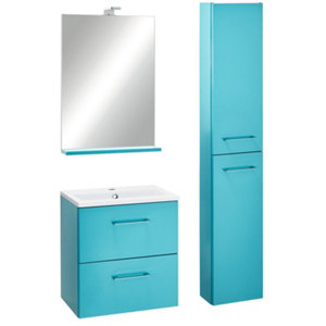 Miroir SLIM turquoise laqué brillant l. 50 X H.70 X P. 11,6 cm