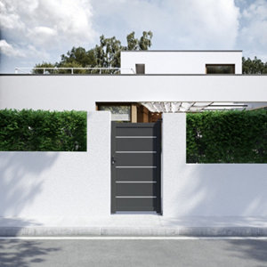 Portillon aluminium gris anthracite "Amarante" - L. 1 x H. 1,80 m