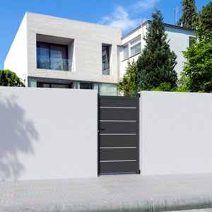 Portillon aluminium gris anthracite "Aracaju" L. 1 x H. 1,76 m